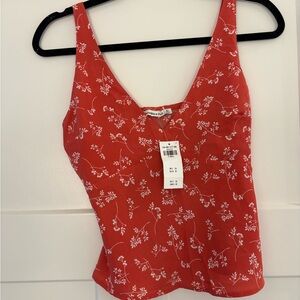 Abercrombie & Fitch Red Floral Camisole